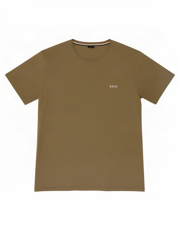 Hugo Boss Mens T-Shirt Top Large Khaki Cotton