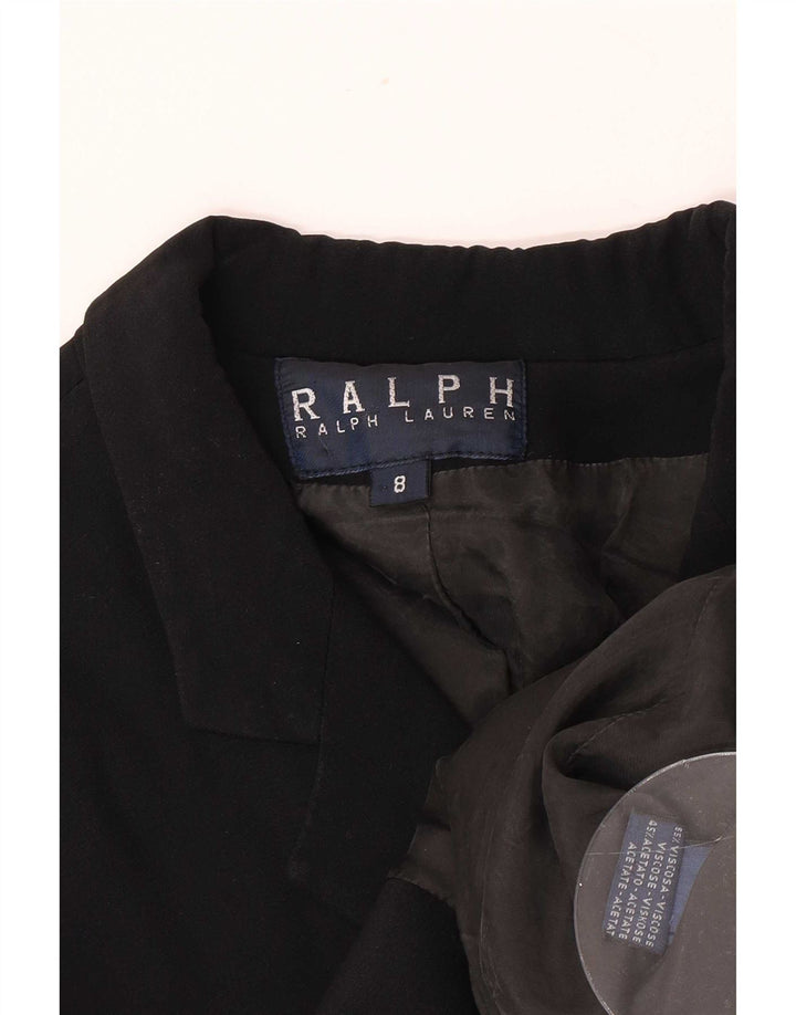 Ralph Lauren Womens Overcoat US 8 Medium Black Viscose