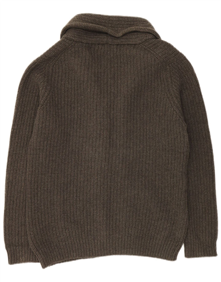 Massimo Dutti Womens Cardigan Sweater UK 18 XL Green Wool