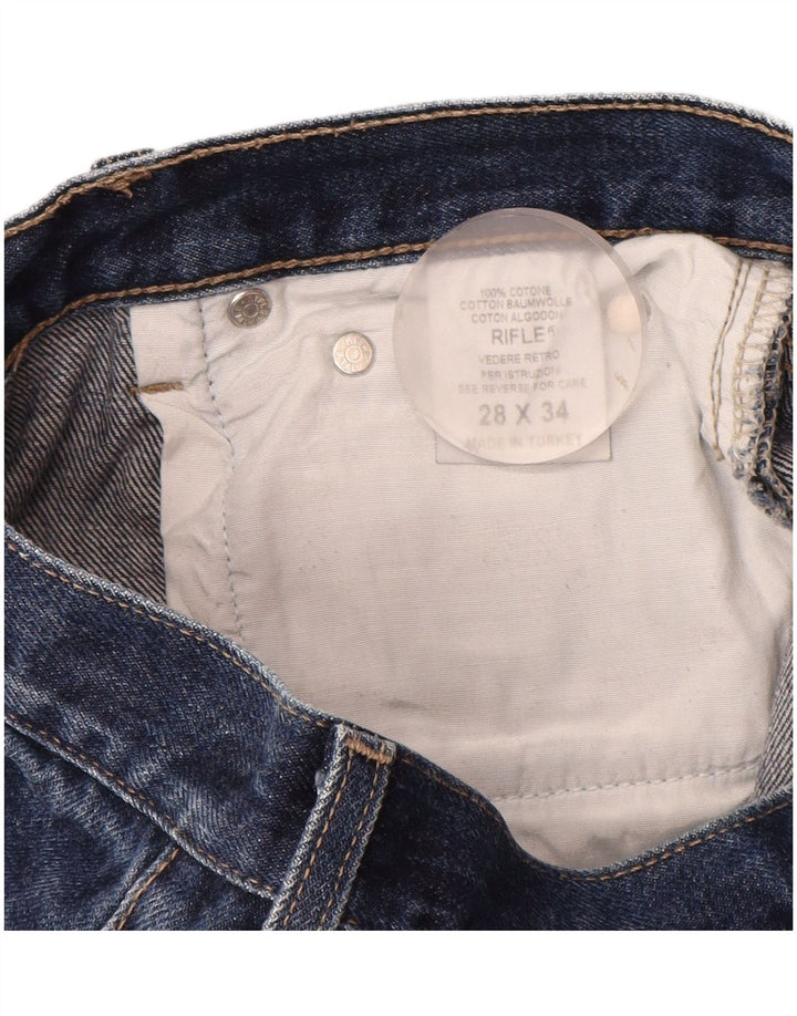 Rifle Mens Bootcut Jeans W28 L28 Blue Cotton