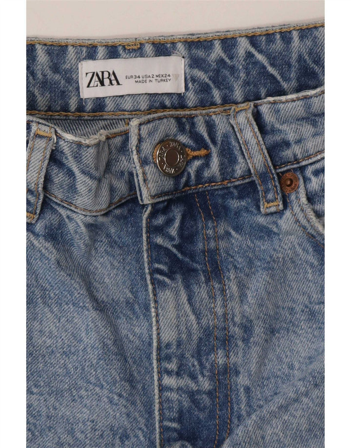 Zara Womens Straight Jeans EU 34 2XS W24 L34 Blue