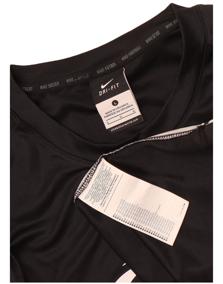 Nike Mens Dri Fit Graphic T-Shirt Top Large Black Colourblock Polyester
