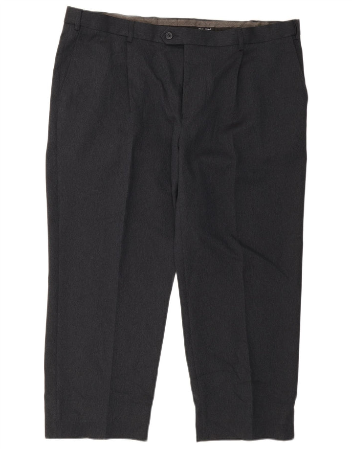 Marks & Spencer Mens Straight Suit Trousers W42 L29 Navy Blue Polyester