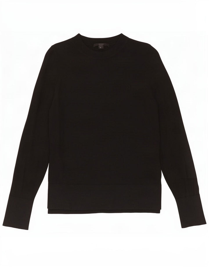 Cos Womens Crew Neck Jumper Sweater UK 6 XS Black Wool