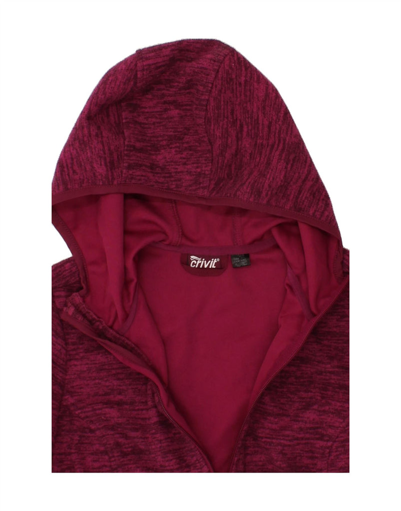 CRIVIT Girls Hooded Fleece Jacket 10-11 Years Burgundy Flecked Polyester Vintage Crivit and Second-Hand Crivit from Messina Hembry 