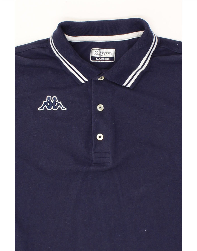 KAPPA Boys Polo Shirt 15-16 Years Large Navy Blue Vintage Kappa and Second-Hand Kappa from Messina Hembry 