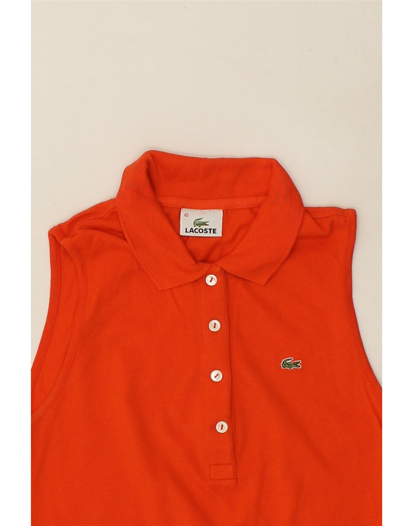 LACOSTE Womens Sleeveless Polo Shirt Size 40 Medium Red Cotton | Vintage Lacoste | Thrift | Second-Hand Lacoste | Used Clothing | Messina Hembry 