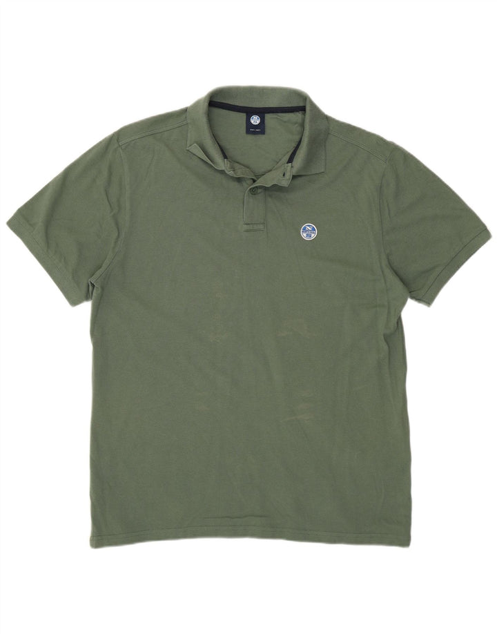North Sails Mens Polo Shirt Medium Green Cotton