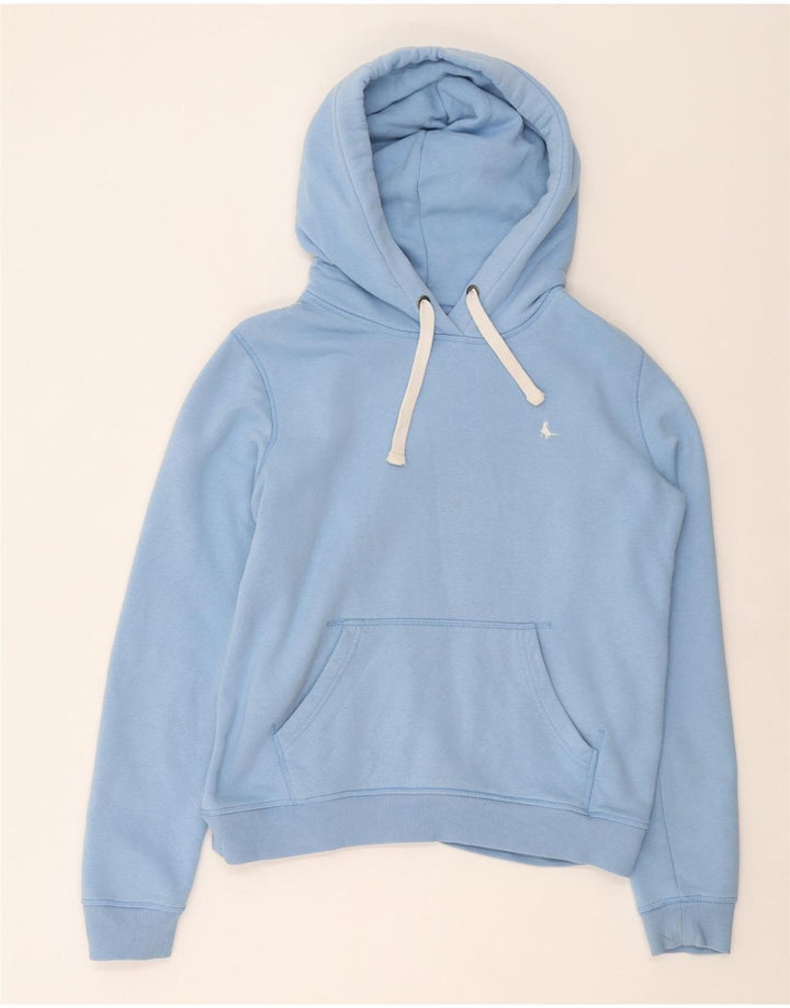 JACK WILLS Womens Hoodie Jumper UK 12 Medium Blue Cotton
