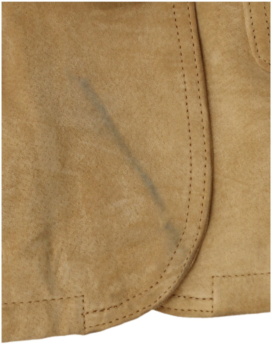 Vintage Womens 2 Button Suede Blazer Jacket UK 10 Small Beige Leather