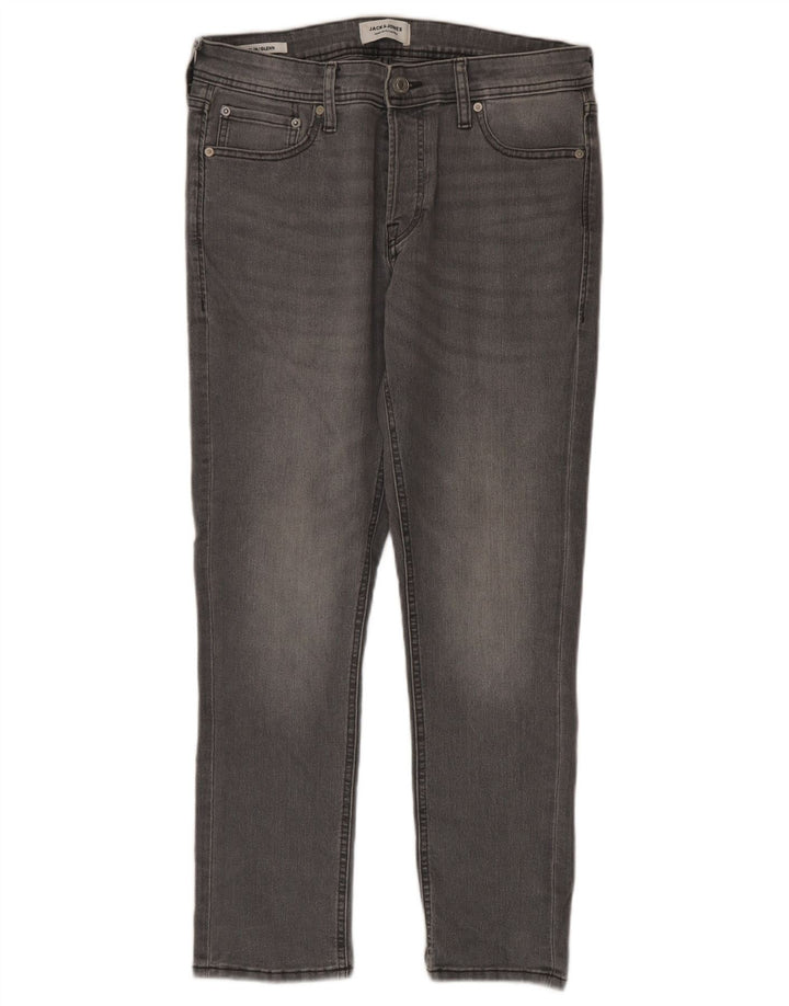 Jack & Jones Mens GLENN Slim Jeans W32 L30 Grey Cotton