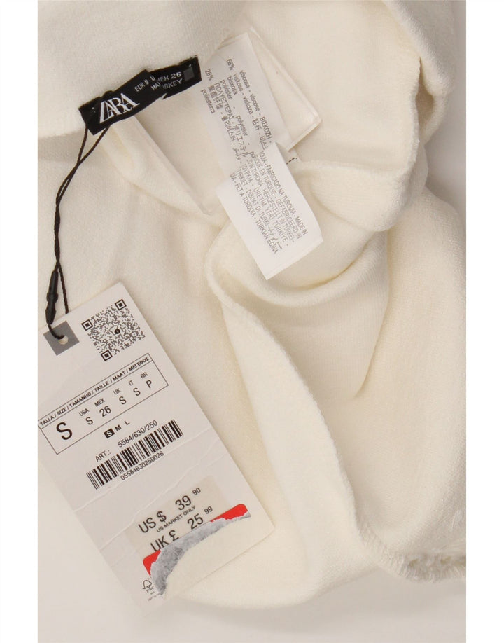 Zara Womens Straight Skirt Small W26  White Viscose