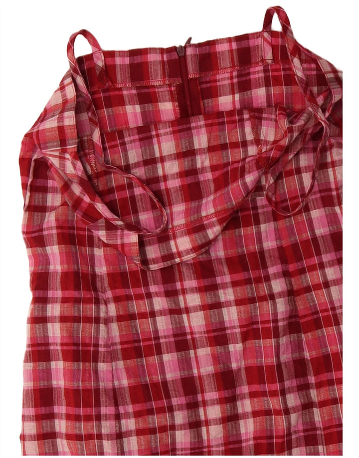 VINTAGE Womens Slip Dress UK 10 Small Pink Check