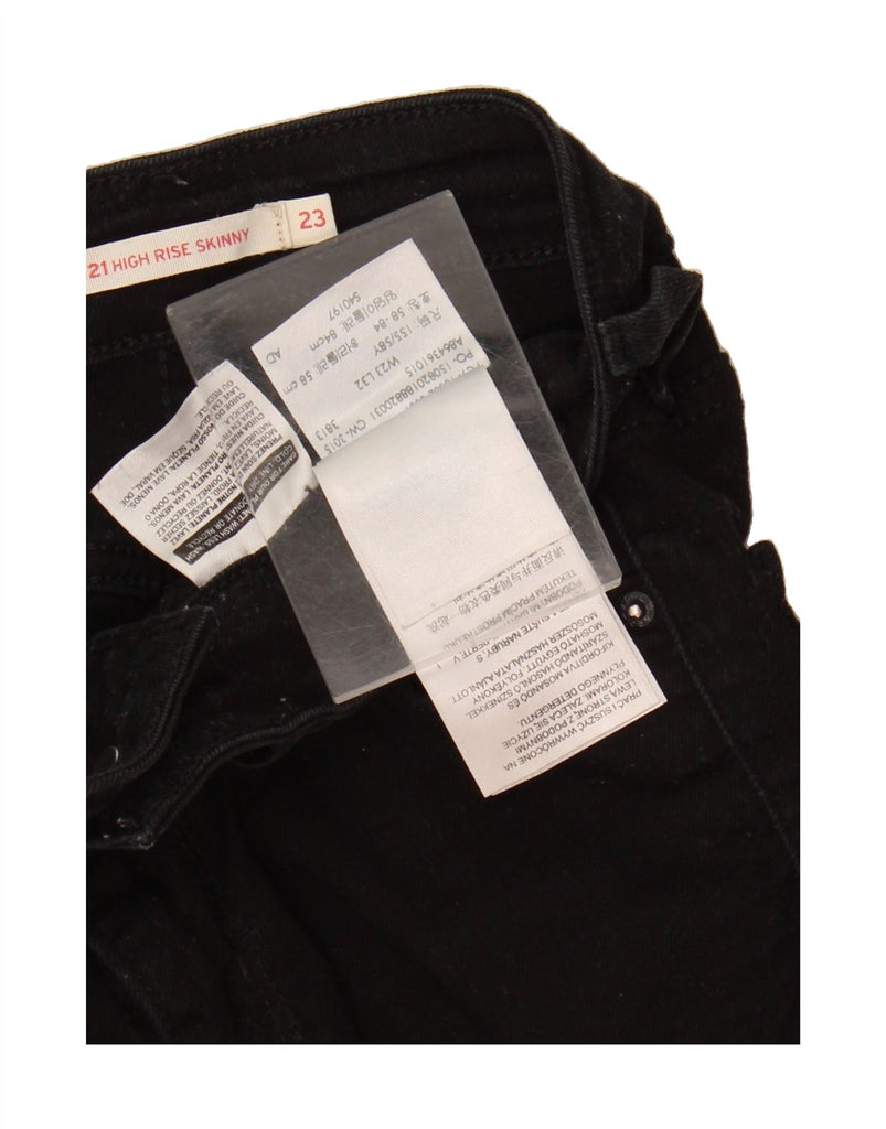 LEVI'S Womens 721 High Rise Skinny Jeans W23 L29 Black Cotton Vintage Levi's and Second-Hand Levi's from Messina Hembry 