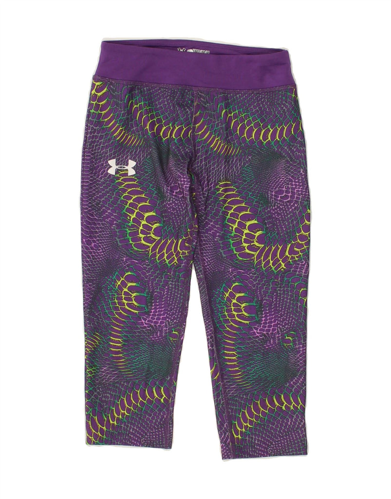 UNDER ARMOUR Girls Heat Gear Leggings 9-10 Years Medium Purple Polyester | Vintage Under Armour | Thrift | Second-Hand Under Armour | Used Clothing | Messina Hembry 