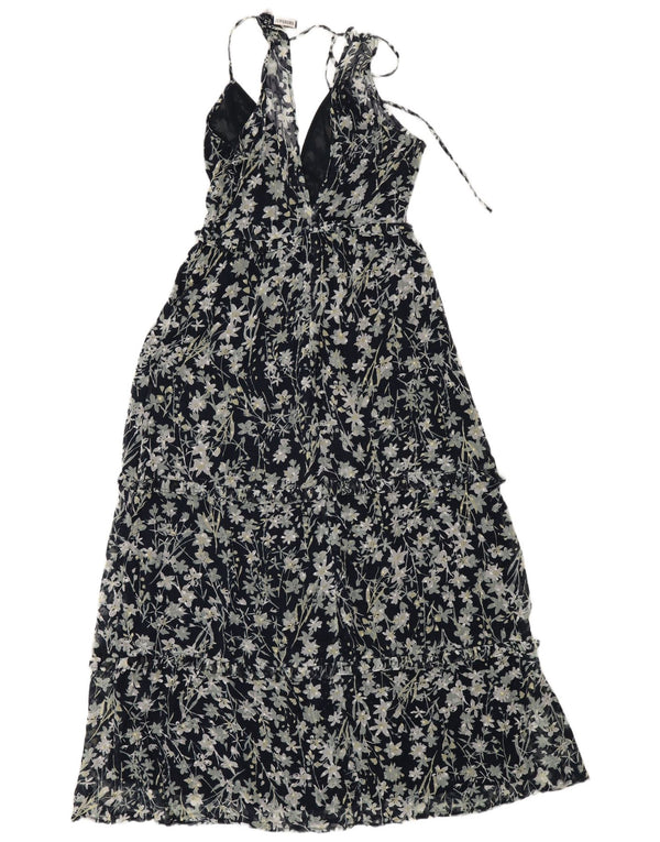 Superdry Womens Sleeveless Maxi Dress UK 10 Small Navy Blue Floral Bohemian