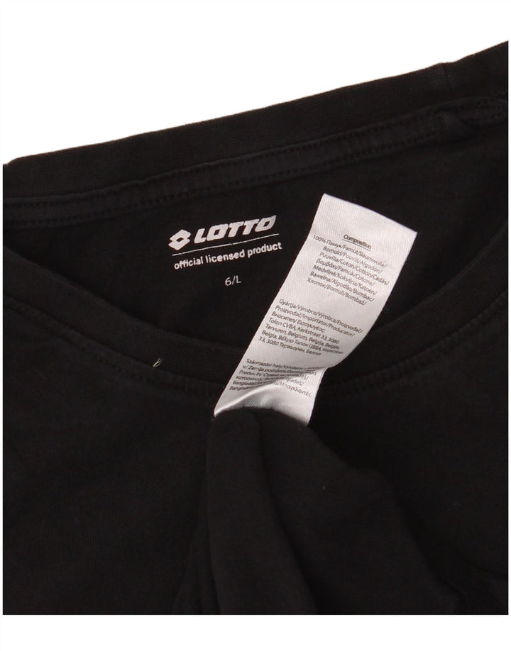 LOTTO Womens T-Shirt Top UK 16 Large Black Cotton