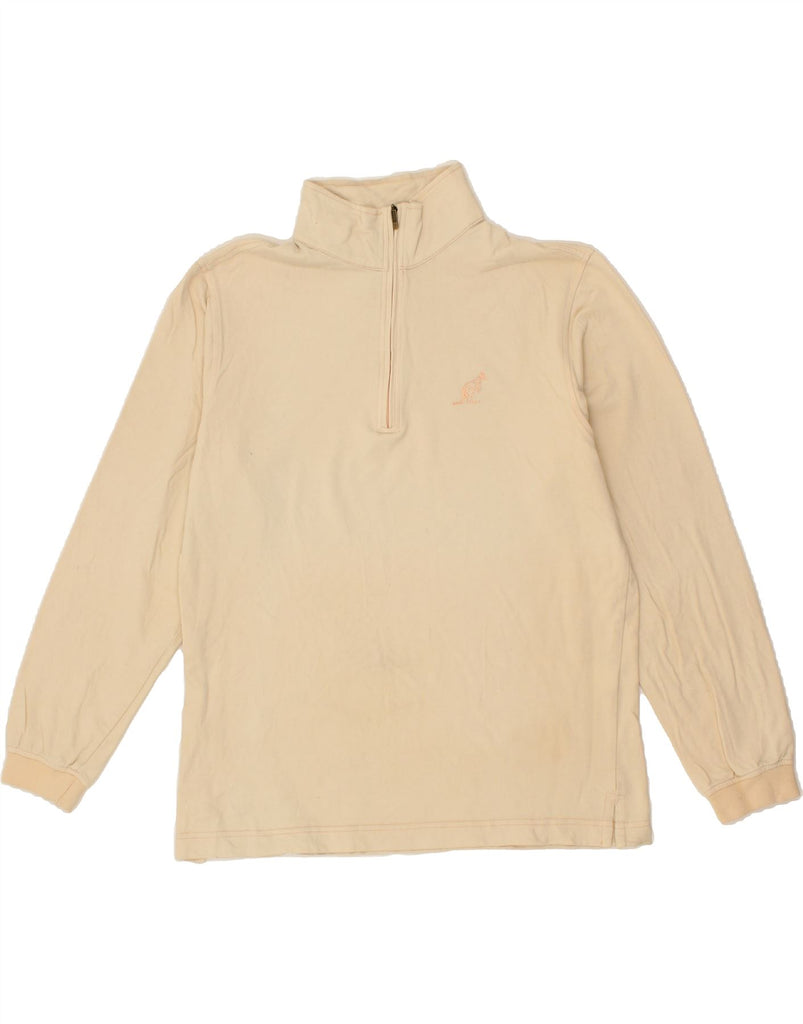 AUSTRALIAN L'ALPINA Womens Zip Neck Sweatshirt Jumper IT 46 Large Beige Vintage AUSTRALIAN L'ALPINA and Second-Hand AUSTRALIAN L'ALPINA from Messina Hembry 