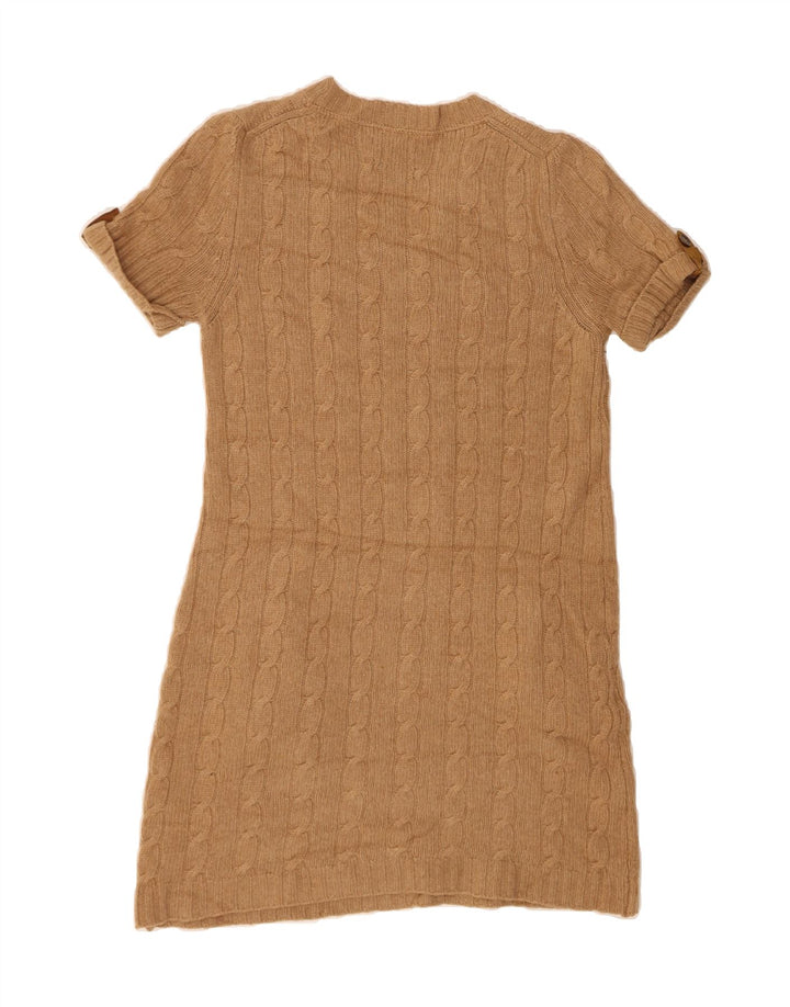 MASSIMO DUTTI Womens Short Sleeves Jumper Dress UK 12 Medium Brown Vintage Massimo Dutti and Second-Hand Massimo Dutti from Messina Hembry 