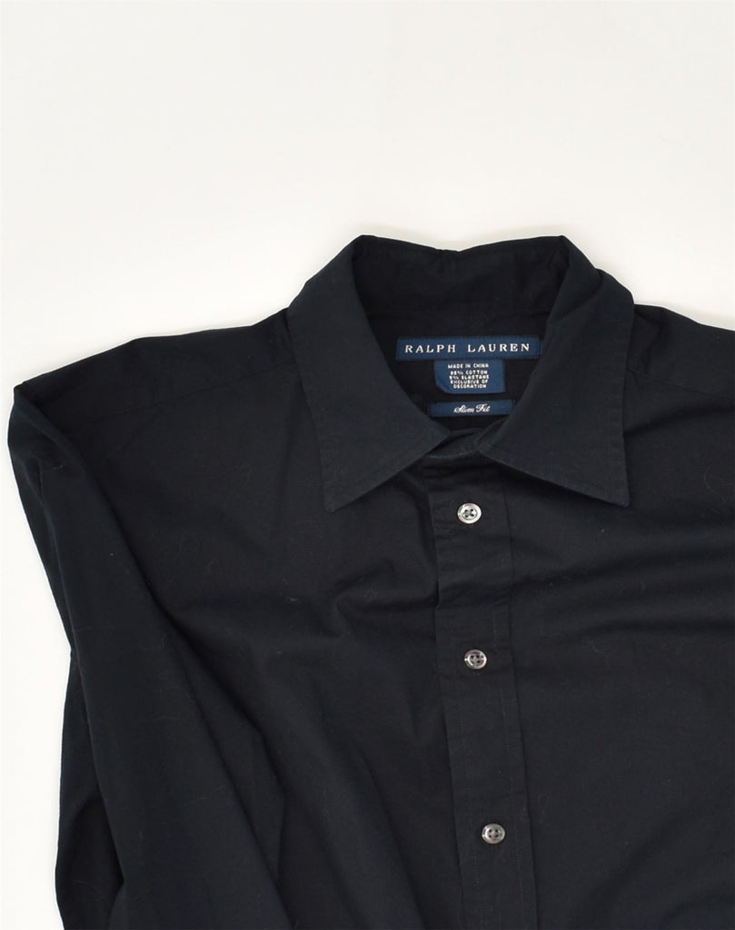 RALPH LAUREN Mens Slim Fit Shirt Small Black Cotton | Vintage Ralph Lauren | Thrift | Second-Hand Ralph Lauren | Used Clothing | Messina Hembry 