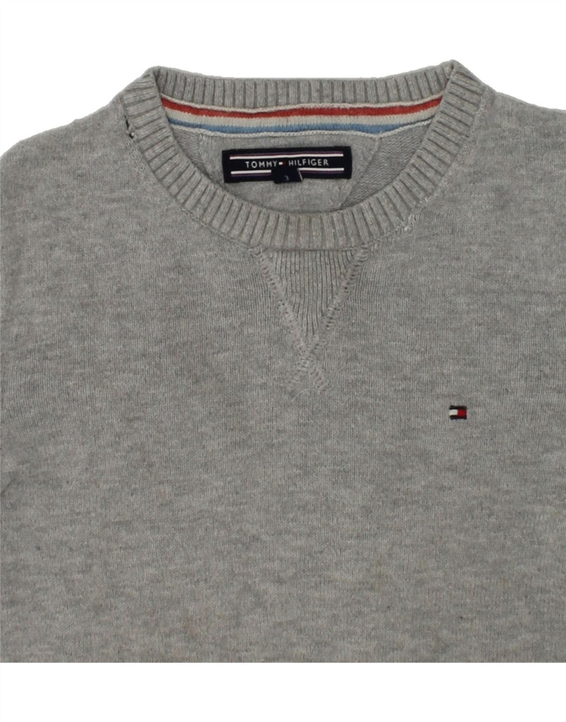 TOMMY HILFIGER Boys Crew Neck Jumper Sweater 2-3 Years Grey Cotton | Vintage Tommy Hilfiger | Thrift | Second-Hand Tommy Hilfiger | Used Clothing | Messina Hembry 