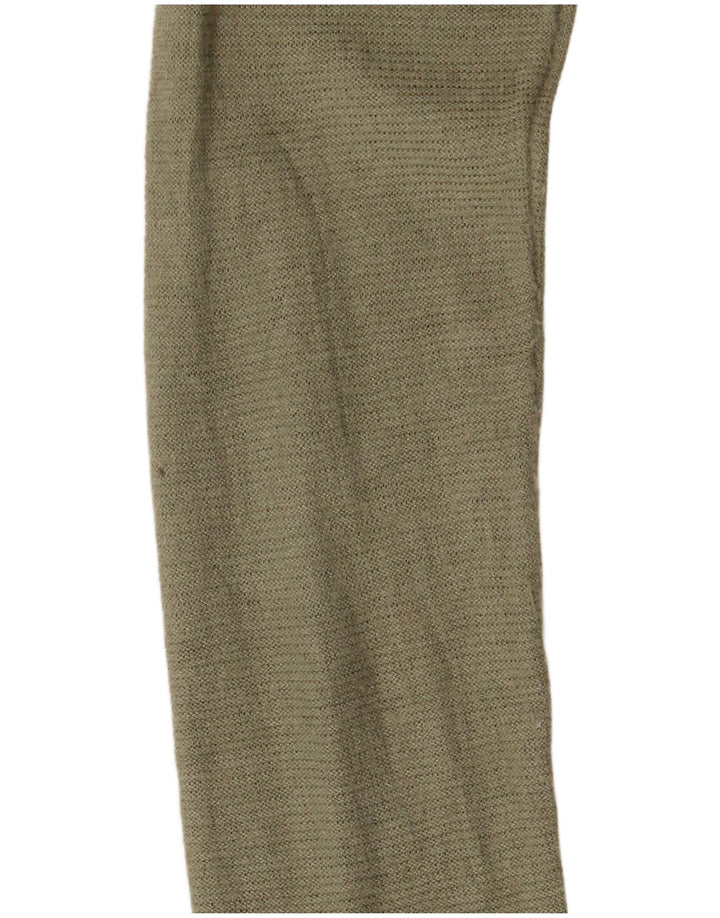 Mossimo Womens Longline V-Neck Jumper Sweater UK 16 Large Khaki Nylon