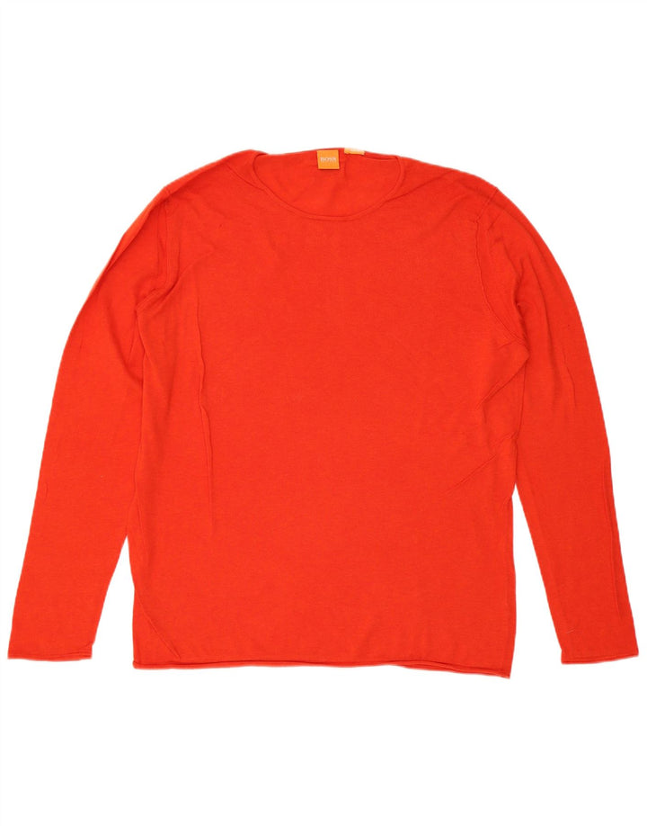 Hugo Boss Mens Crew Neck Jumper Sweater 2XL Red