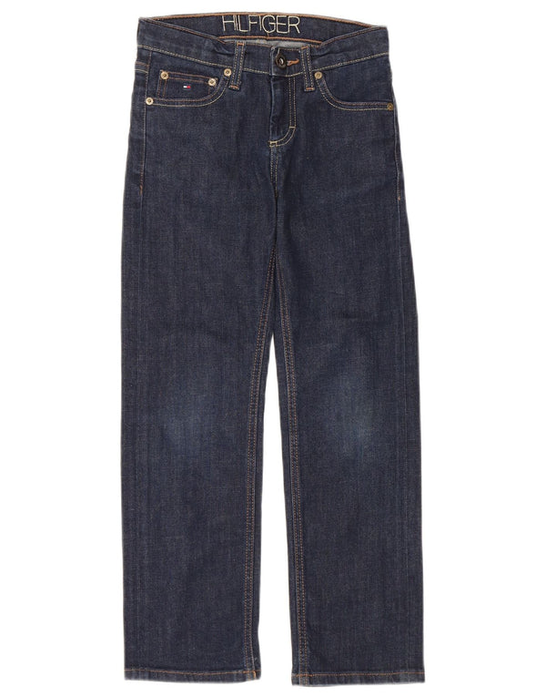 Tommy Hilfiger Boys Straight Jeans 7-8 Years W24 L23 Navy Blue Cotton
