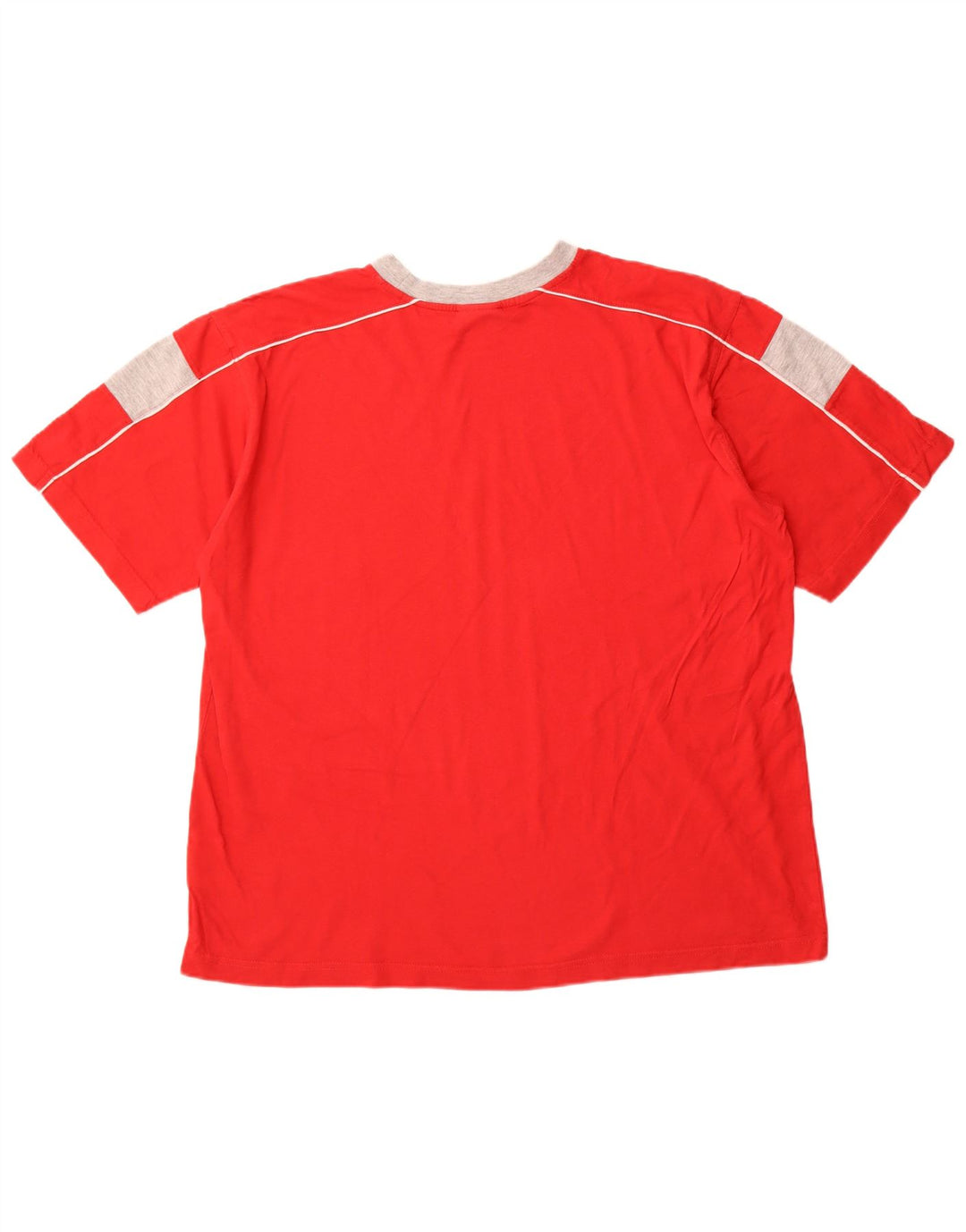 REEBOK Mens T-Shirt Top XL Red Colourblock Cotton
