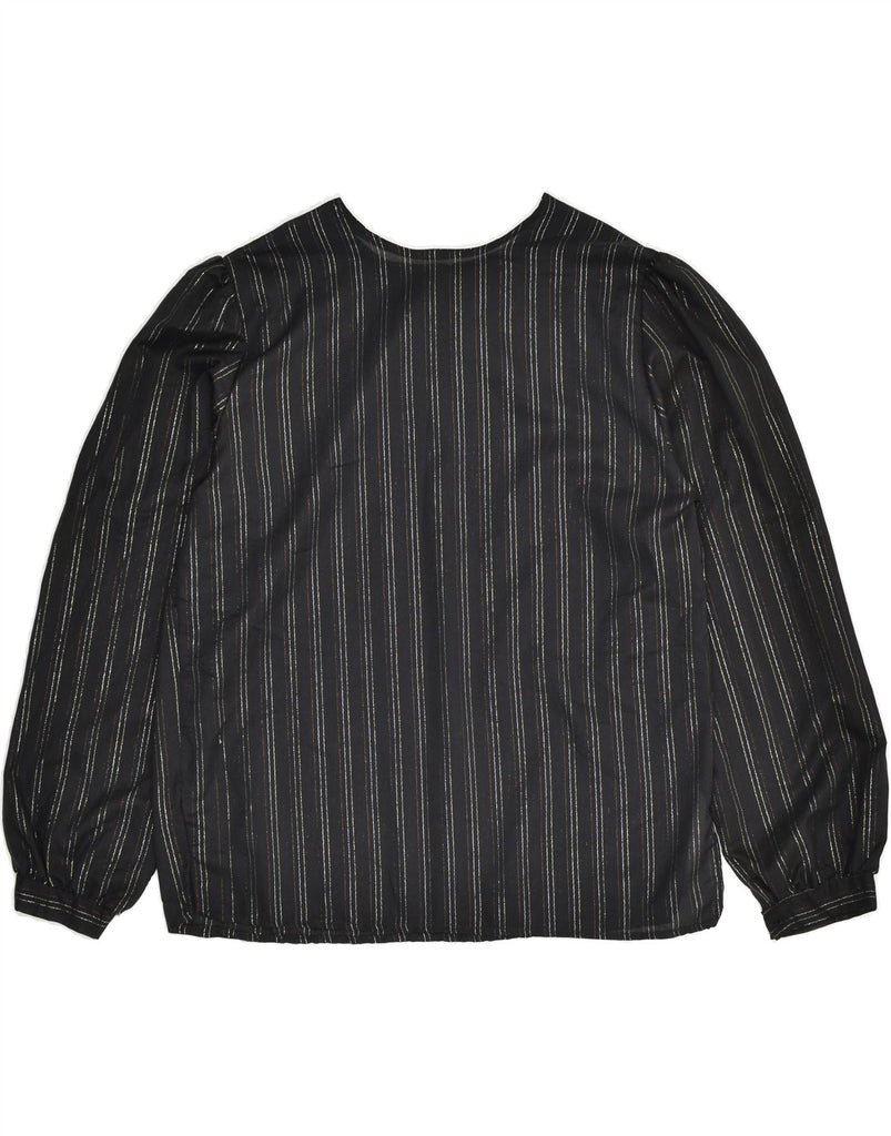 VINTAGE Womens See Through Blouse Top UK 16 Large Black Striped | Vintage Vintage | Thrift | Second-Hand Vintage | Used Clothing | Messina Hembry 