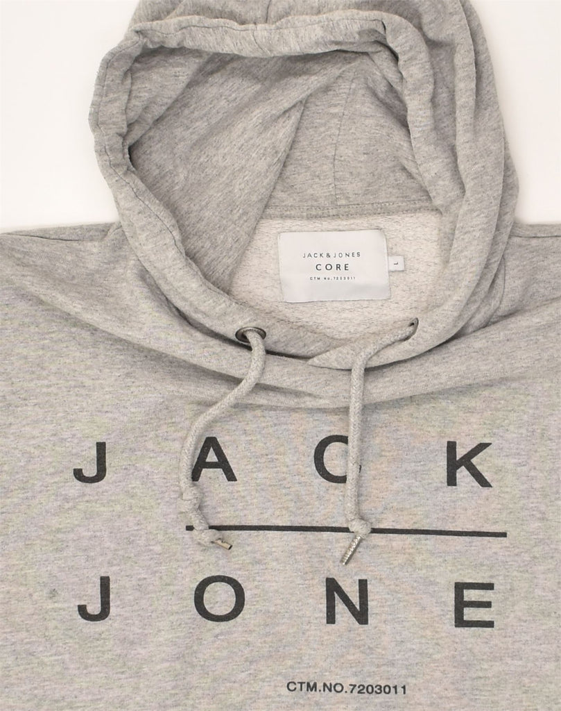 JACK & JONES Mens Graphic Hoodie Jumper Large Grey Cotton | Vintage Jack & Jones | Thrift | Second-Hand Jack & Jones | Used Clothing | Messina Hembry 