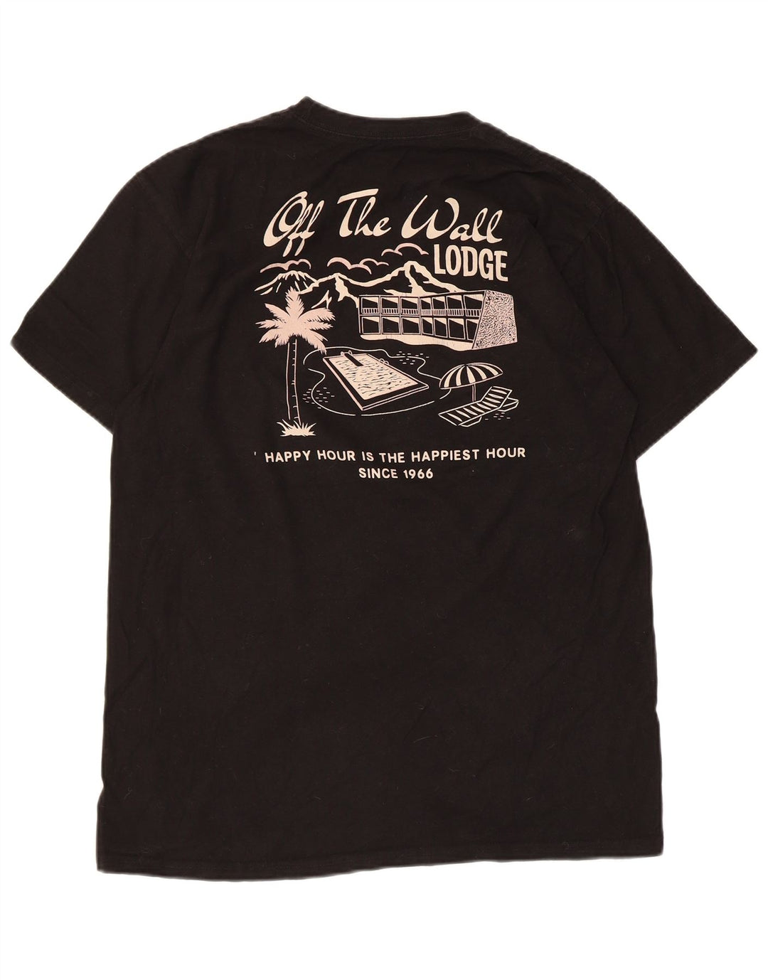 Vans Mens Classic Fit Graphic T-Shirt Top Medium Black Cotton