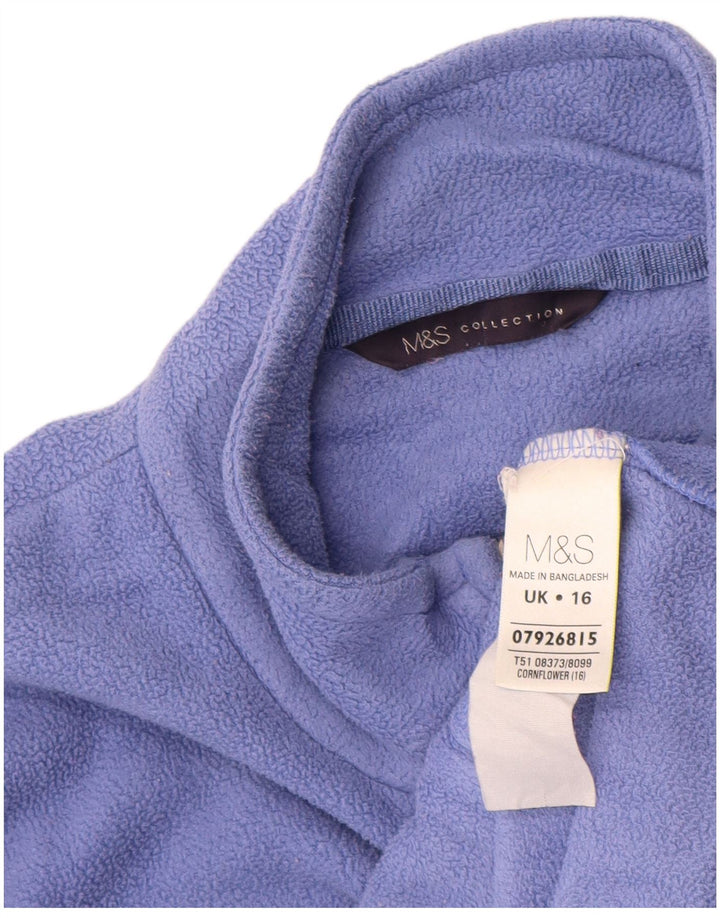 Marks & Spencer Womens Fleece Jacket UK 16 Large Purple Polyester