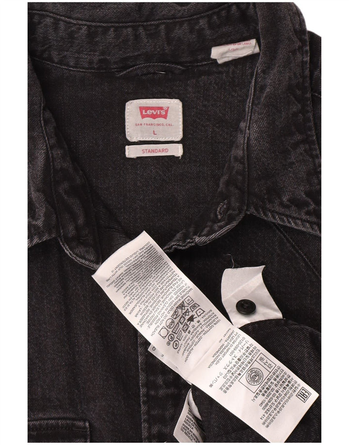 Levi's Mens Standard Denim Shirt Large Grey Cotton