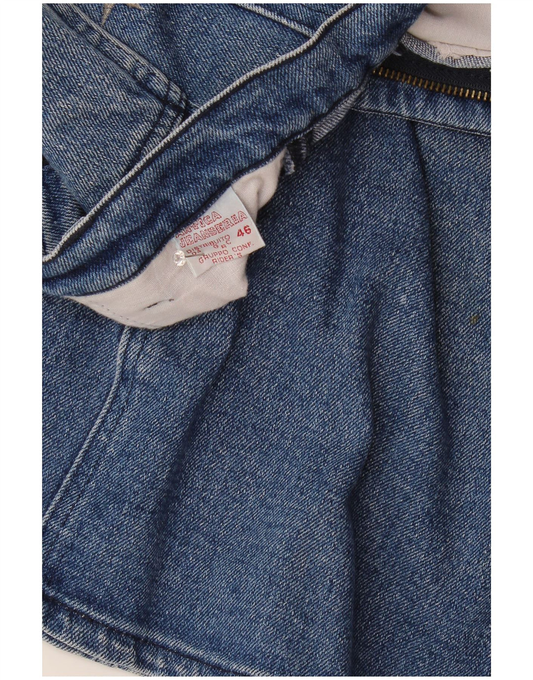 Vintage Womens Mini Denim Skirt IT 46 Large W32 Blue Cotton