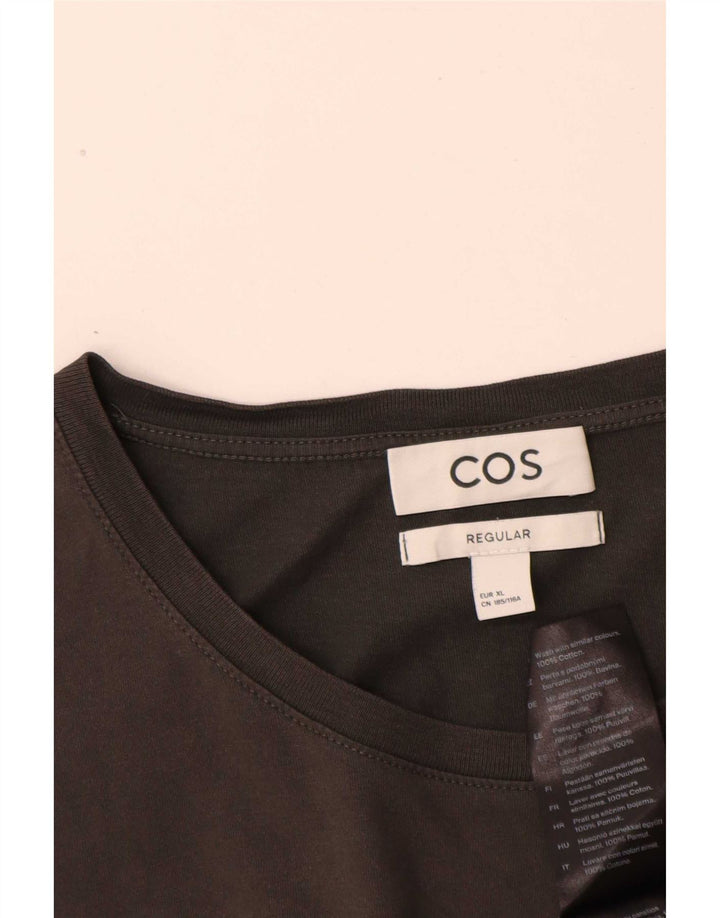 Cos Mens Regular T-Shirt Top XL Grey Cotton