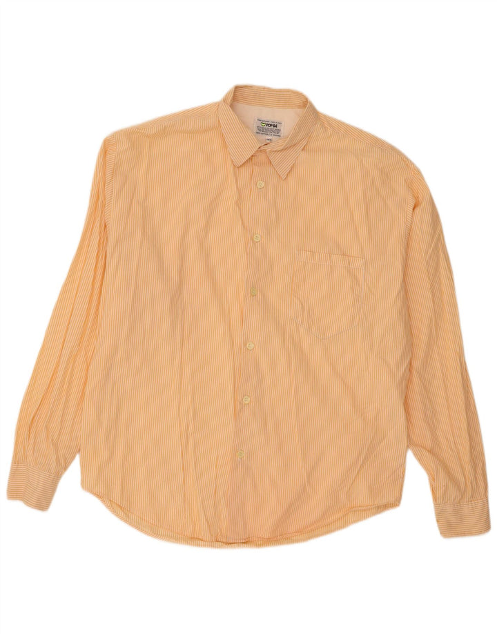 POP 84 Mens Shirt XL Yellow Pinstripe Cotton