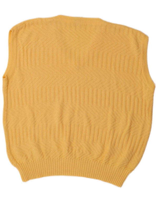 Angelo Litrico Mens Vest Tank Top IT 52/54 Large Yellow Cotton