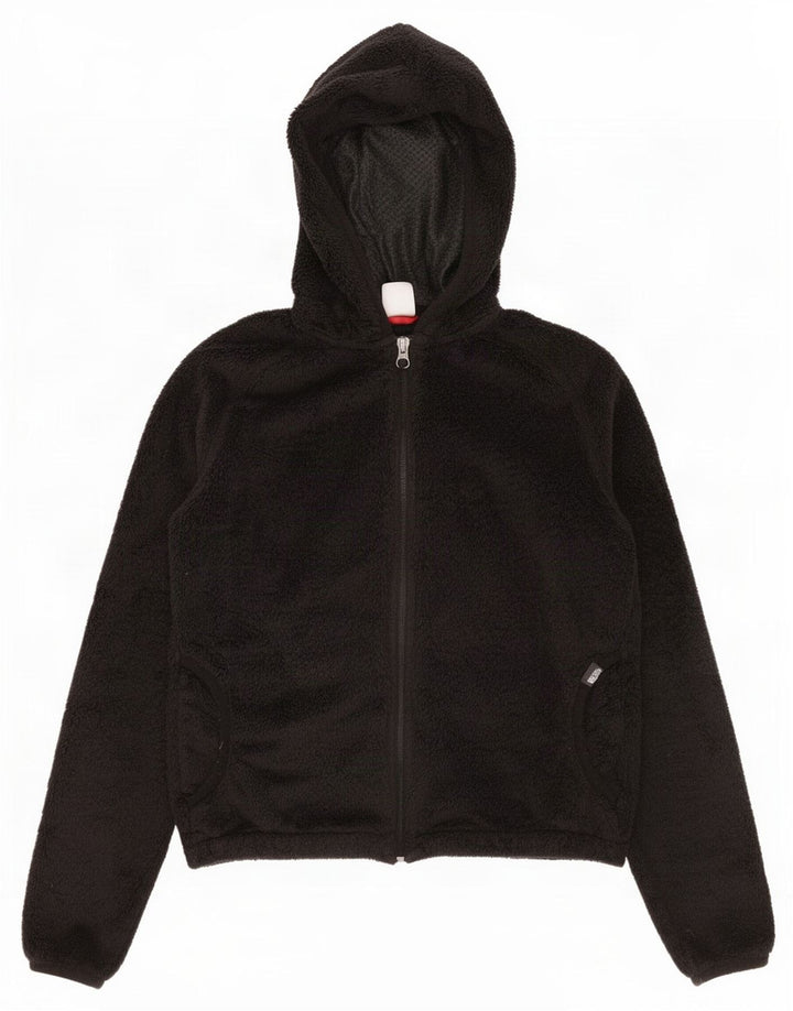 The North Face Womens Hooded Fleece Jacket UK 10 Small Black Polyester