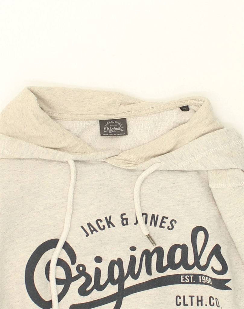 JACK & JONES Womens Originals Graphic Hoodie Jumper UK 20 2XL Grey Cotton | Vintage Jack & Jones | Thrift | Second-Hand Jack & Jones | Used Clothing | Messina Hembry 