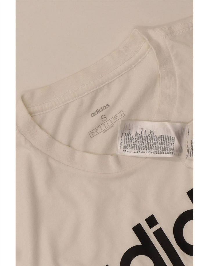 Adidas Mens Graphic T-Shirt Top Small White Cotton