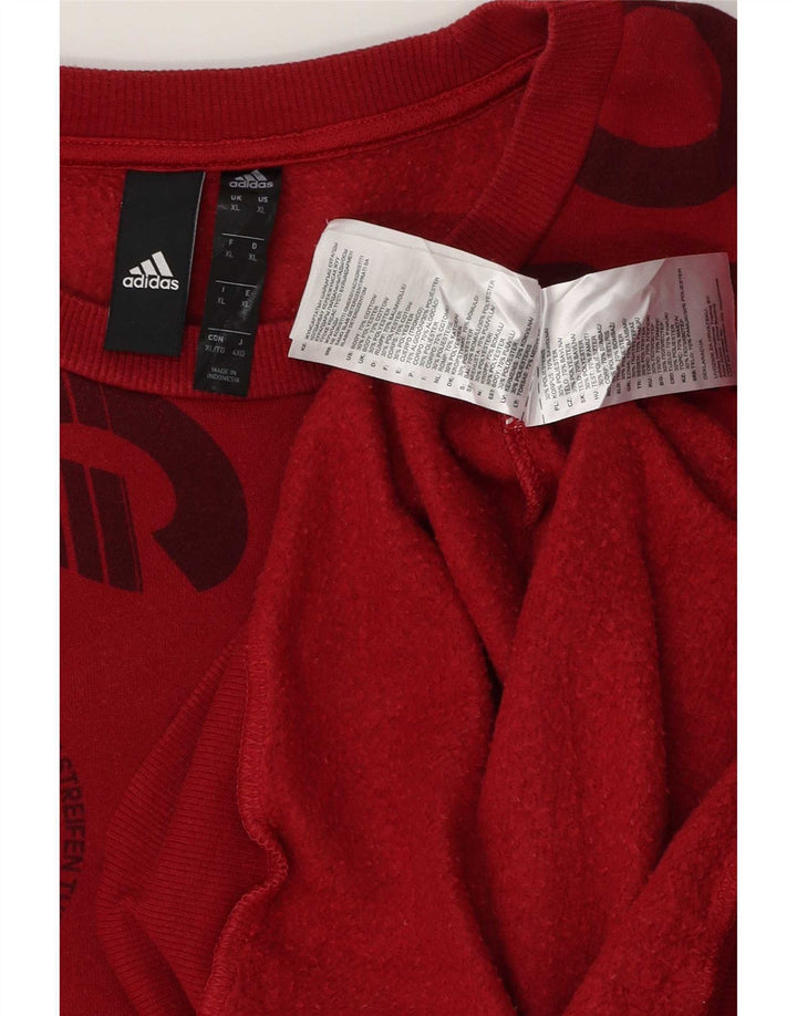 Adidas Mens Graphic Sweatshirt Jumper XL Red Cotton