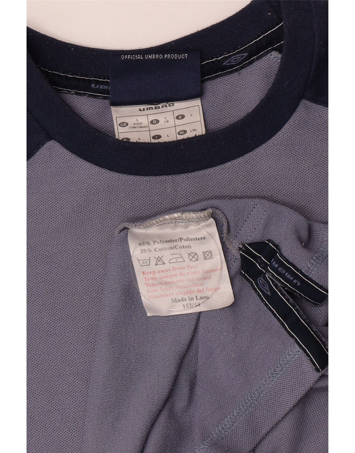 Umbro Mens T-Shirt Top Large Blue Colourblock Polyester