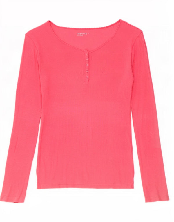 Gap Womens Oversized Top Long Sleeve UK 10 Small Pink Cotton