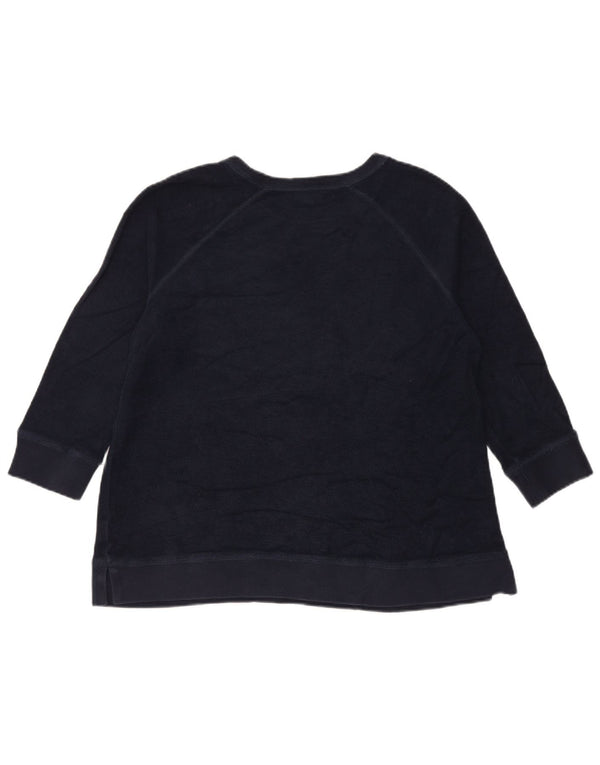 Ralph Lauren Womens 3/4 Sleeve Sweatshirt Jumper UK 18 XL Navy Blue Cotton
