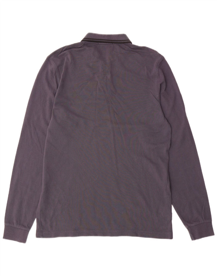 Fred Perry Mens Long Sleeve Polo Shirt Large Grey Cotton