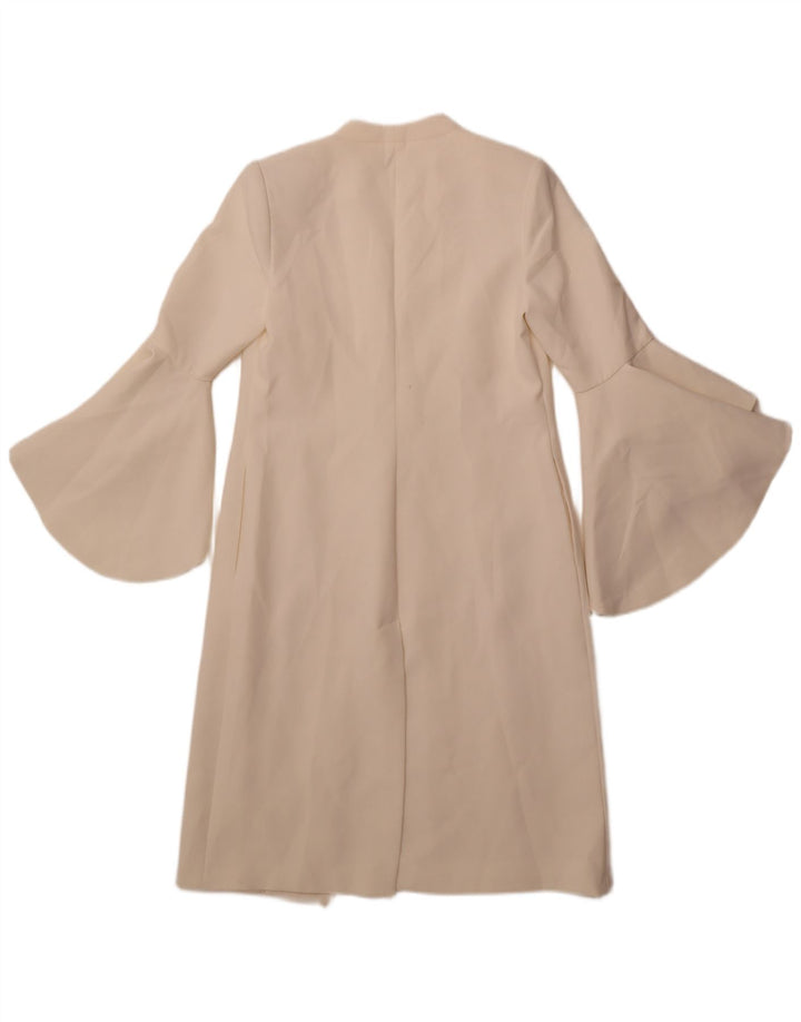 COAST Womens Longline Open Blazer Jacket UK 8 Small Off White Polyester