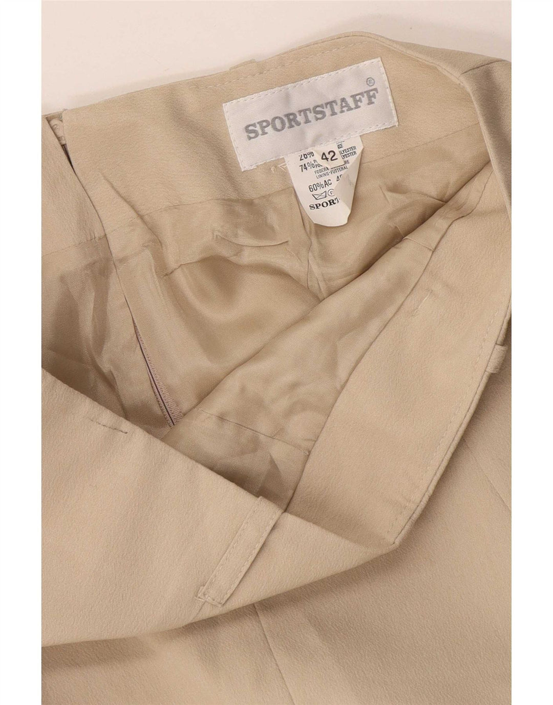 Sport Staff Womens Mini Skirt IT 42 Medium W32  Beige Rayon