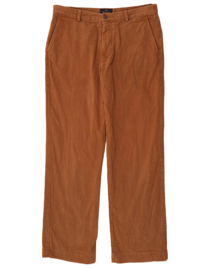 TRUSSARDI Mens Straight Chino Trousers IT 52 XL W34 L31 Brown Cotton