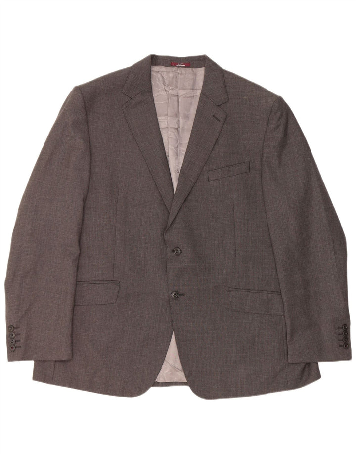 Marks & Spencer Mens Regular Fit 2 Button Blazer Jacket UK 46 XL Grey